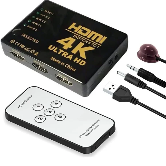 ILOVA 4K HDMI Switch 5 Port Video Switcher Supports 3D Full 1080P Ultra HD HDMI - Picture 5 of 9